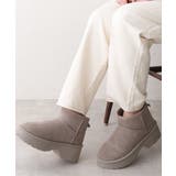 オーク | 【25年秋冬新作】厚底 デザインソール ボリュームファー ムートンブーツ | DEMETER