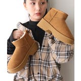 キャメル | 【25年秋冬新作】厚底 デザインソール ボリュームファー ムートンブーツ | DEMETER