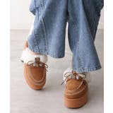 【25年秋冬新作】厚底 プラットフォーム モカシンデザイン ムートンシューズ | DEMETER | 詳細画像13 