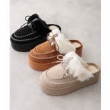 【25年秋冬新作】厚底 プラットフォーム モカシンデザイン ムートンシューズ | DEMETER | 詳細画像2 