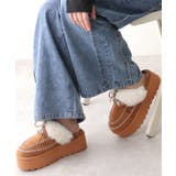 キャメル | 【25年秋冬新作】厚底 プラットフォーム モカシンデザイン ムートンシューズ | DEMETER