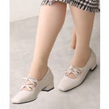 ベージュ | 【25年春夏新作】スクエアトゥ ダブルリボン ストラップ パンプス | DEMETER