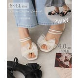 【25年春夏新作】2WAY スクエアトゥ シフォンリボン ストラップサンダル | DEMETER | 詳細画像1