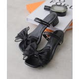 【25年春夏新作】2WAY スクエアトゥ シフォンリボン ストラップサンダル | DEMETER | 詳細画像3