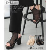 【26年春夏新作】厚底 プラットフォーム アンクルストラップ チュールサンダル | DEMETER | 詳細画像1 