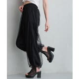 【26年春夏新作】厚底 プラットフォーム アンクルストラップ チュールサンダル | DEMETER | 詳細画像15 