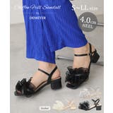 【25年春夏新作】スクエアトゥ フリル アンクルストラップ サンダル | DEMETER | 詳細画像1