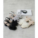 【25年春夏新作】スクエアトゥ フリル アンクルストラップ サンダル | DEMETER | 詳細画像2