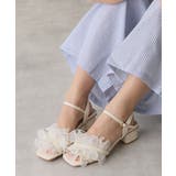 アイボリー | 【25年春夏新作】スクエアトゥ フリル アンクルストラップ サンダル | DEMETER