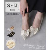 取り外しリボン付き グリッターレース素材 ポインテッドトゥ | DEMETER | 詳細画像1