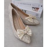 取り外しリボン付き グリッターレース素材 ポインテッドトゥ | DEMETER | 詳細画像16