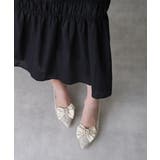 取り外しリボン付き グリッターレース素材 ポインテッドトゥ | DEMETER | 詳細画像18