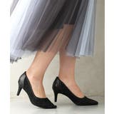 ブラック | 【25年秋冬新作】ポインテッドトゥ グリッター チュールパンプス | DEMETER