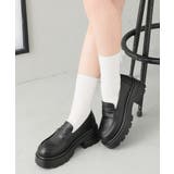 ブラック | 【26年春夏新作】厚底 ボリュームソール コインローファー | DEMETER