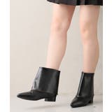 ブラック | 【25年秋冬新作】ポインテッドトゥ ショート カバーブーツ | DEMETER