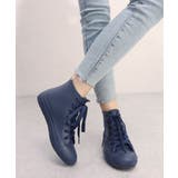 ネイビー | シンプル☆ハイカット レインスニーカー | DEMETER