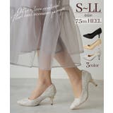 【25年春夏再販】グリッター×レース素材☆パールヒール オケージョンパンプス | DEMETER | 詳細画像1