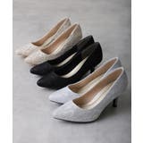 【25年春夏再販】グリッター×レース素材☆パールヒール オケージョンパンプス | DEMETER | 詳細画像2