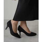 ブラック | 【25年春夏再販】グリッター×レース素材☆パールヒール オケージョンパンプス | DEMETER