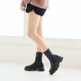 厚底ソール☆インヒール ストレッチ ミドルブーツ | DEMETER | 詳細画像7 