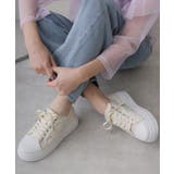 ベージュ | 【25年春夏新作】厚底 スパンコール ローカット スニーカー | DEMETER