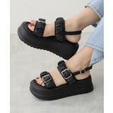 ブラック | 【24年春夏新作】厚底 ボリュームソール バックル | DEMETER