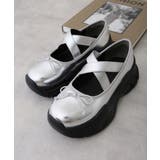 【25年春夏新作】厚底 スニーカーライク クロスゴム リボン パンプス | DEMETER | 詳細画像12