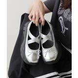 【25年春夏新作】厚底 スニーカーライク クロスゴム リボン パンプス | DEMETER | 詳細画像13