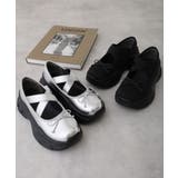 【25年春夏新作】厚底 スニーカーライク クロスゴム リボン パンプス | DEMETER | 詳細画像2