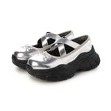 【25年春夏新作】厚底 スニーカーライク クロスゴム リボン パンプス | DEMETER | 詳細画像21