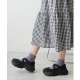 【25年春夏新作】厚底 スニーカーライク クロスゴム リボン パンプス | DEMETER | 詳細画像9