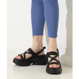 ブラック | 【24年春夏新作】軽量厚底 ボリュームソール 細ストラップ | DEMETER