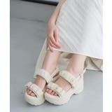 アイボリー | 【26年春夏新作】軽量厚底 チュールベルト バックバンド スポーツサンダル | DEMETER