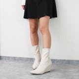 7.5cm☆ポインテッドトゥ ウェッジソール ショートブーツ | DEMETER | 詳細画像11 