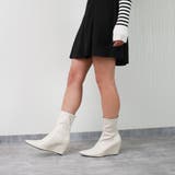 7.5cm☆ポインテッドトゥ ウェッジソール ショートブーツ | DEMETER | 詳細画像13 