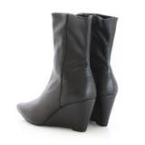 7.5cm☆ポインテッドトゥ ウェッジソール ショートブーツ | DEMETER | 詳細画像18 