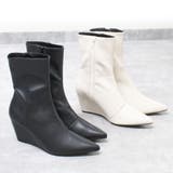 7.5cm☆ポインテッドトゥ ウェッジソール ショートブーツ | DEMETER | 詳細画像2 