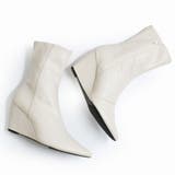 7.5cm☆ポインテッドトゥ ウェッジソール ショートブーツ | DEMETER | 詳細画像9 