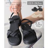 軽量厚底 クロスデザイン アンクルストラップ | DEMETER | 詳細画像1