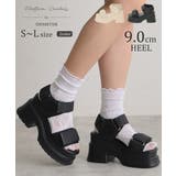 【25年春夏新作】厚底 プラットフォーム ベルクロ サンダル | DEMETER | 詳細画像1