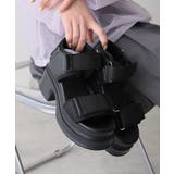 【25年春夏新作】厚底 プラットフォーム ベルクロ サンダル | DEMETER | 詳細画像4