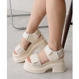 アイボリー | 【25年春夏新作】厚底 プラットフォーム ベルクロ サンダル | DEMETER