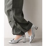 シルバー | 【25年春夏新作】リボン ポインテッドトゥ パンプス | DEMETER