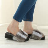 ミックスグレー | 【25年秋冬再販】厚底ソール ボリューム抜群 ファーサンダル | DEMETER