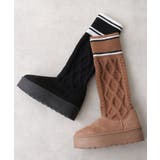 【25年秋冬新作】厚底 リブニットソックス ムートンブーツ | DEMETER | 詳細画像2 