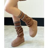 ブラウン | 【25年秋冬新作】厚底 リブニットソックス ムートンブーツ | DEMETER