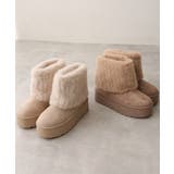 【25年秋冬新作】厚底 ファーカバー ショート丈 ムートンブーツ | DEMETER | 詳細画像2 