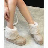 ライトベージュ | 【25年秋冬新作】厚底 ファーカバー ショート丈 ムートンブーツ | DEMETER