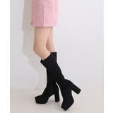 【25年秋冬再販】厚底 プラットフォーム 太ヒール ストレッチ ロングブーツ | DEMETER | 詳細画像85 