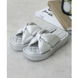 【25年春夏新作】厚底 スクエアトゥ リボンデザイン パテッドサンダル | DEMETER | 詳細画像26